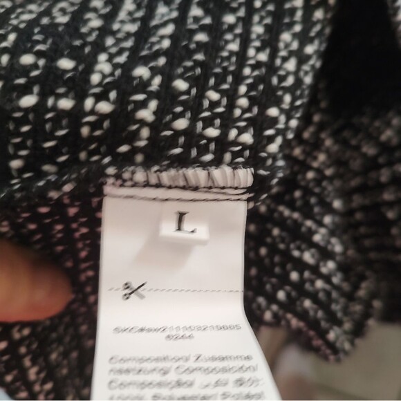 Black And White Tweed Retro Vintage Style Dress With Lantern Sleeves NWT Large - Picture 8 of 10